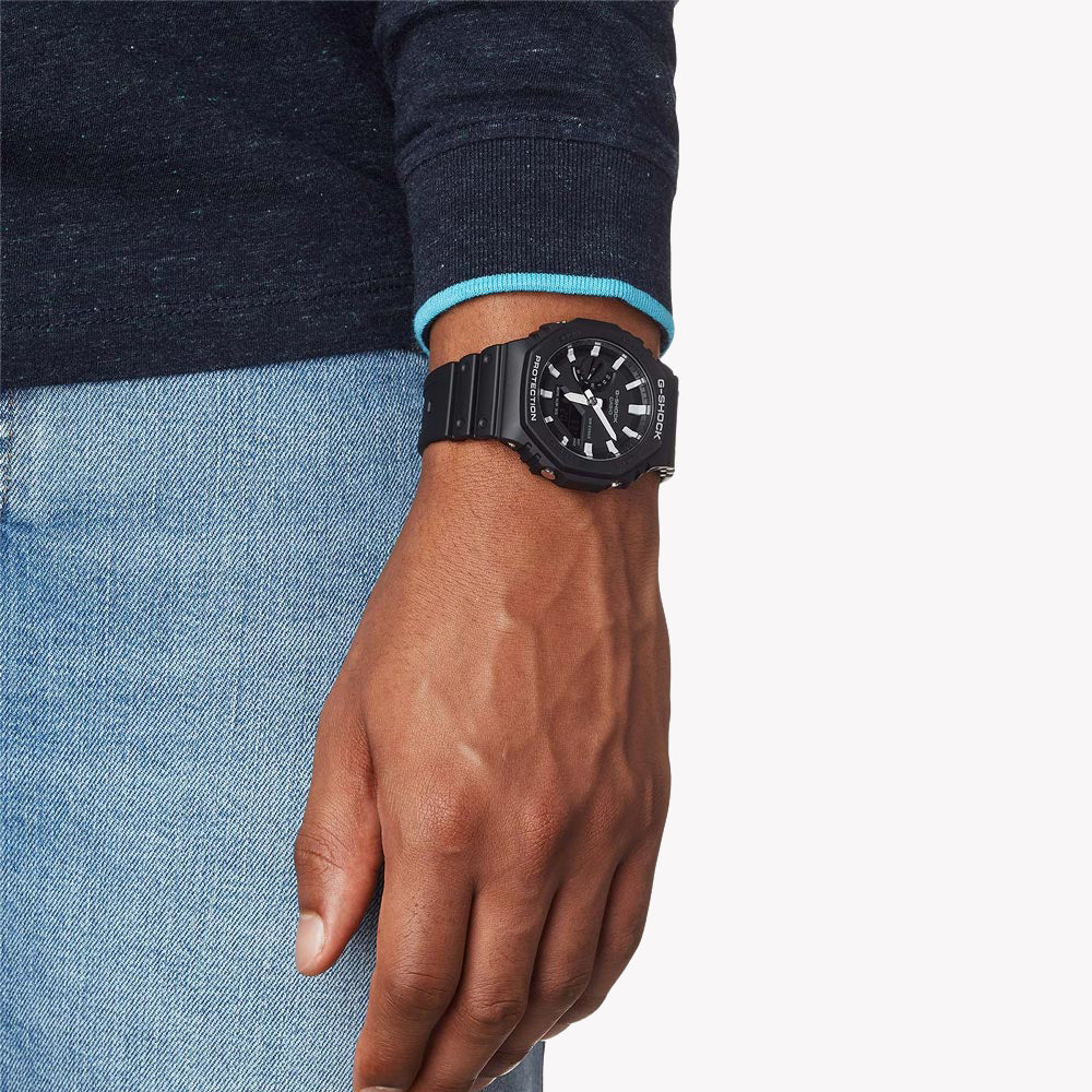 CASIO G-SHOCK GA-2100-1AER OAK DYNAMIC - UNYIELDING STYLE MEN'S WATCH with sleek black resin band and versatile design.-i-Watch-5