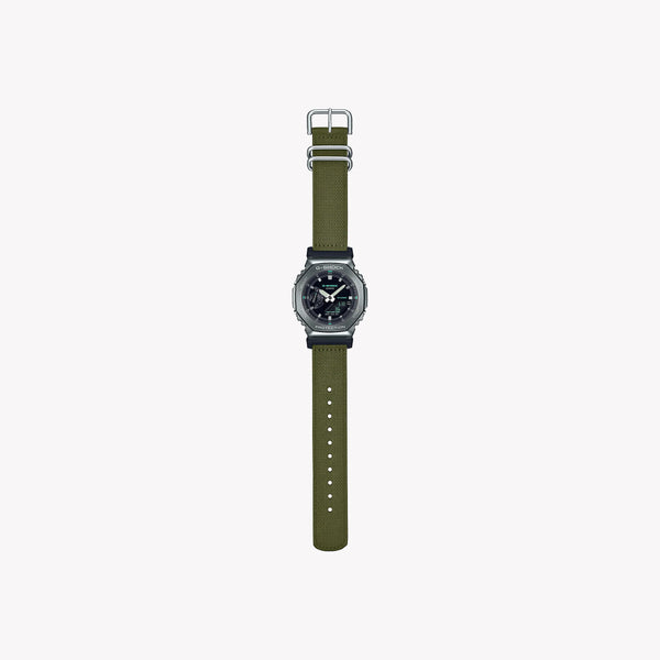 Casio Men's Green Cloth Watch, Black Dial | Gm-2100cb-3aer by i-watch