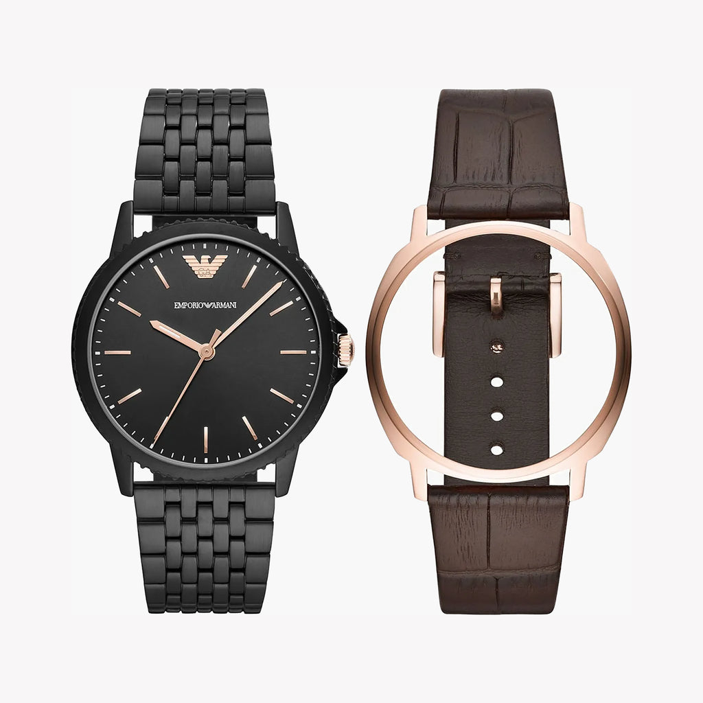 Emporio Armani AR80021 - Bold Black Stainless Steel Watch-i-Watch