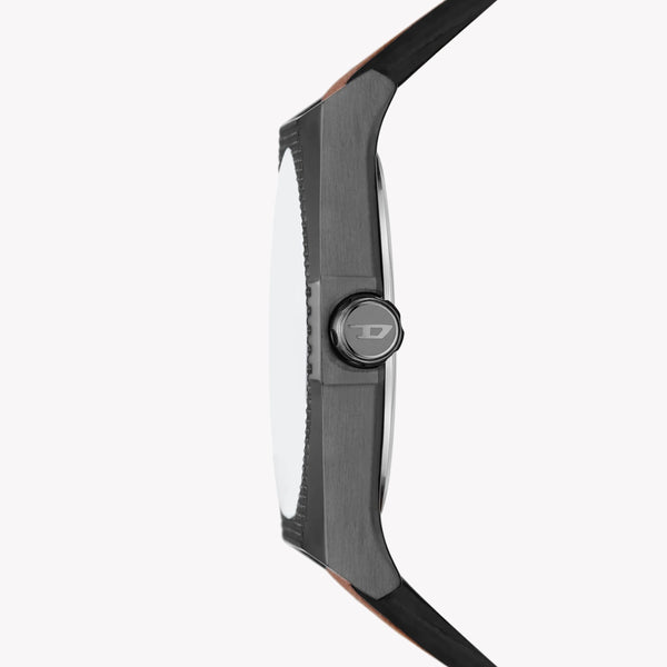 Diesel Men's Black Stainless Steel, Brown Leather | Dz2189 by i-watch