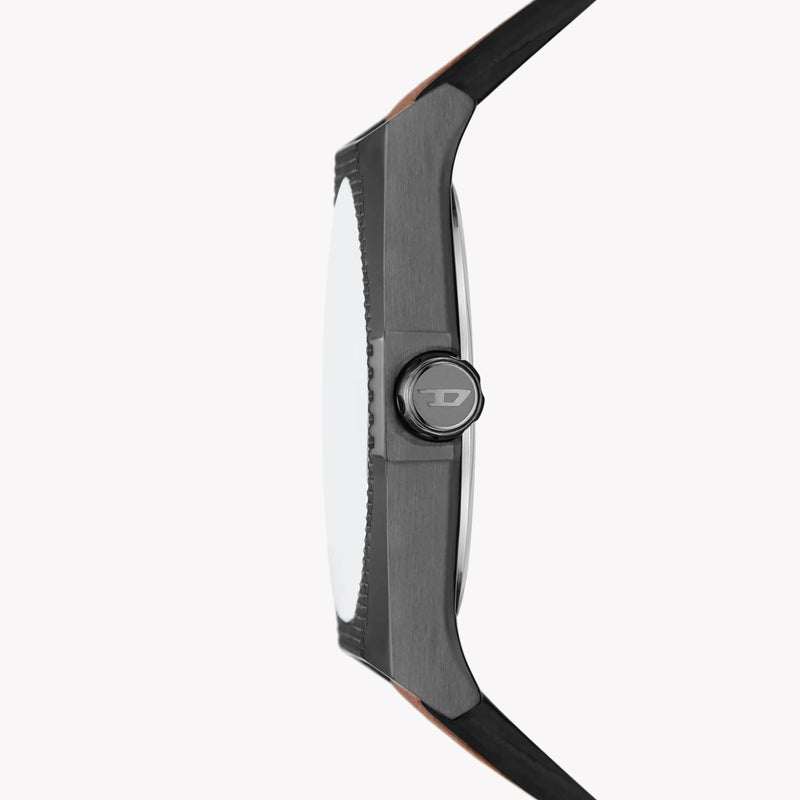 Diesel Men's Black Stainless Steel, Brown Leather | Dz2189 by i-watch