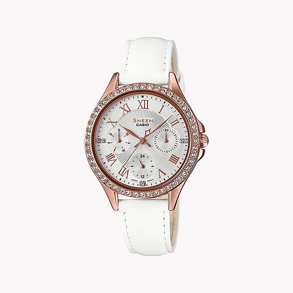 Casio She-3062pgl-7audf - Elegant Adventure Women's Timepiece With Rose Gold Case & Leather Band by i-watch