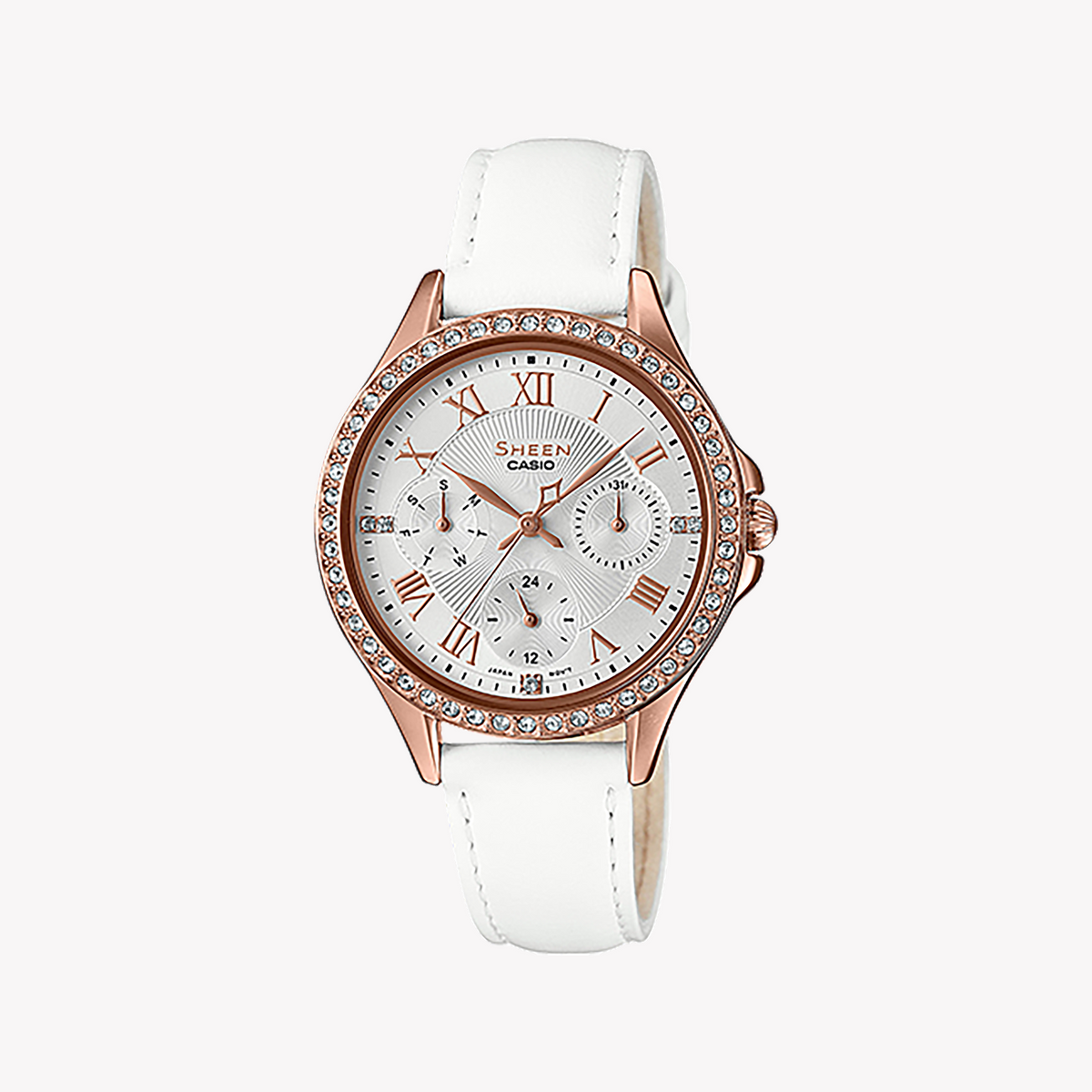 CASIO SHE-3062PGL-7AUDF - ELEGANT ADVENTURE WOMEN'S TIMEPIECE with Rose Gold Case & Leather Band
