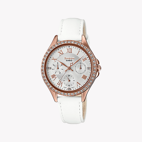 Casio She-3062pgl-7audf - Elegant Adventure Women's Timepiece With Rose Gold Case & Leather Band by i-watch