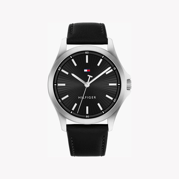 Tommy Hilfiger Men's Silver Watch, Black Dial | 1693566 by i-watch