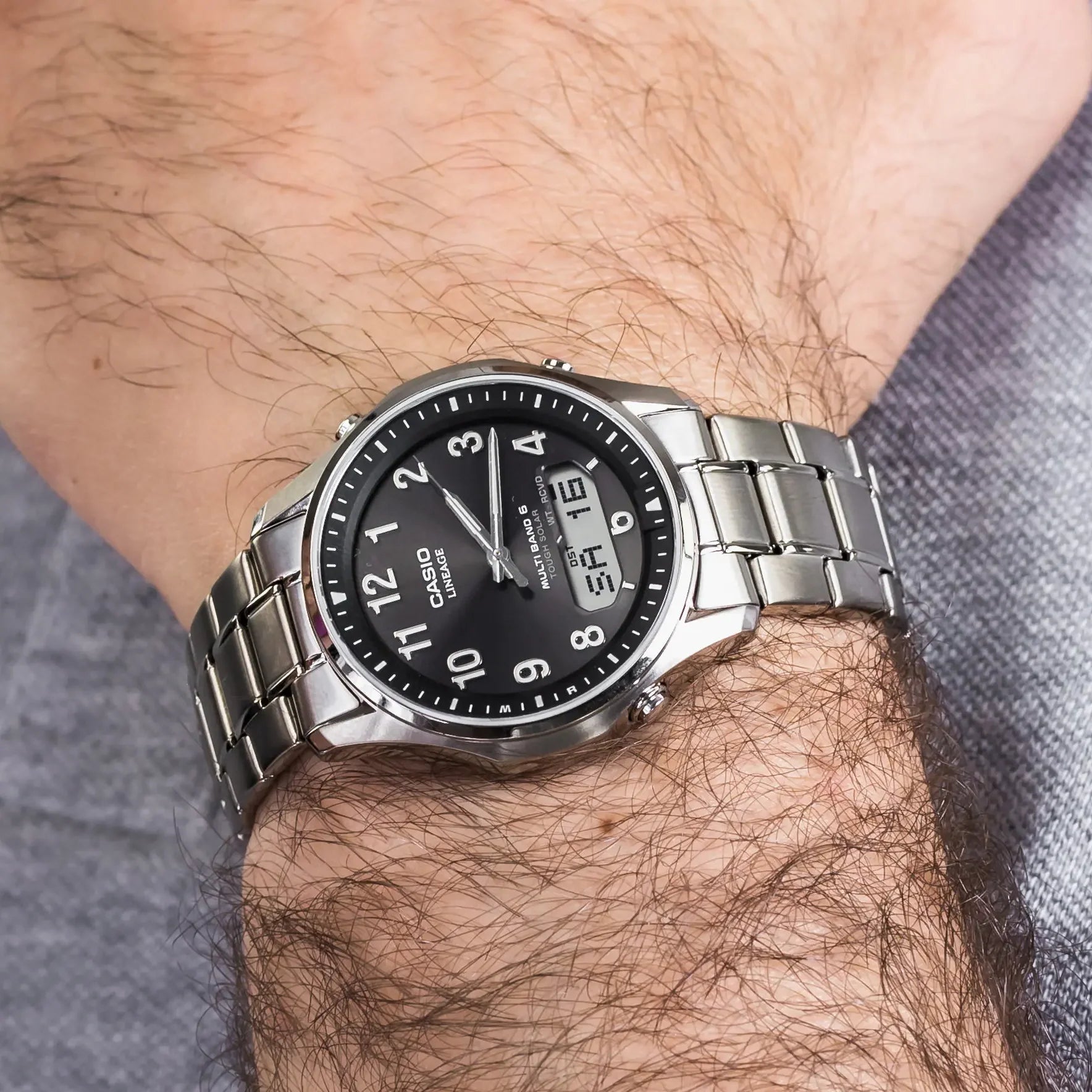 Casio Men's Titanium Watch, Silver & Black | Lcw-M100tse-1a2e – i