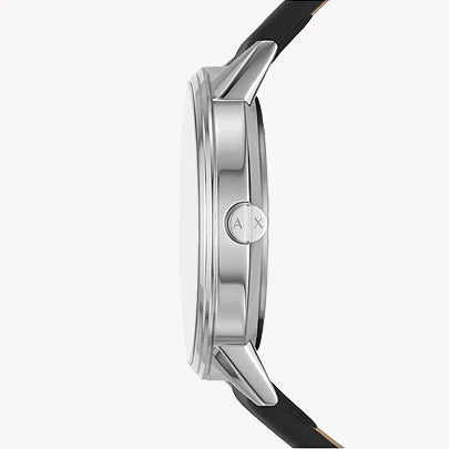 Armani Exchange Men's Silver Watch, Black Leather | Ax2745 by i-watch