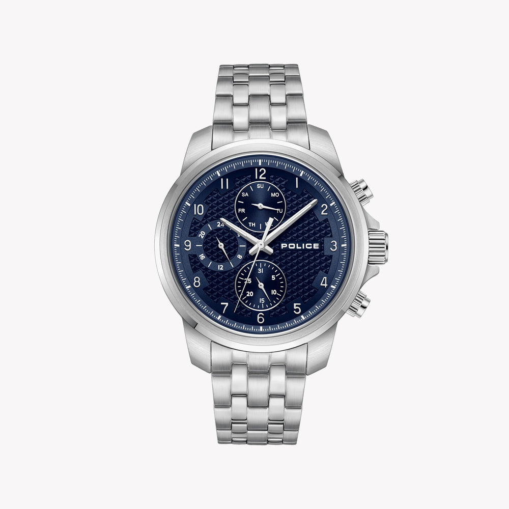 Police Men's Silver Watch, Blue Dial | Pewjk0021505 by i-watch