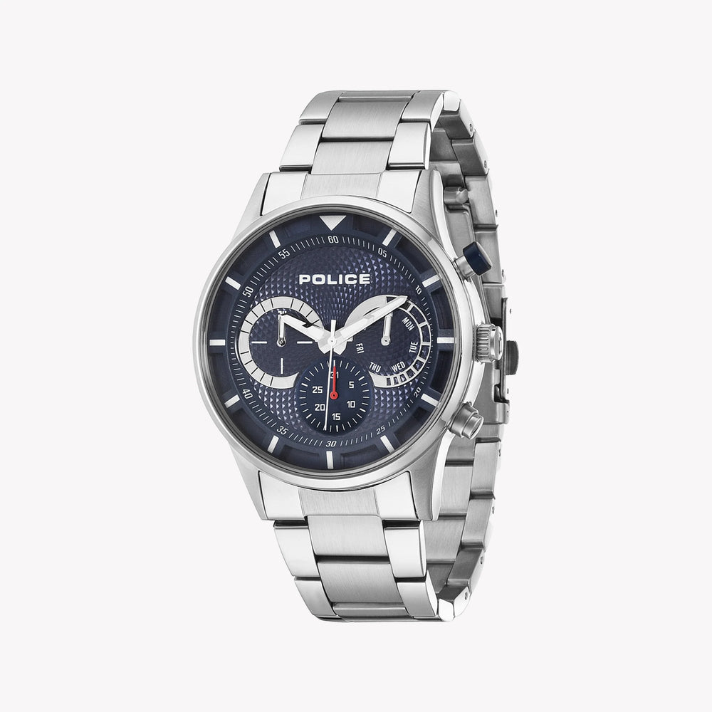 Police Men's Silver Watch, Blue Dial | P14383js03m by i-watch