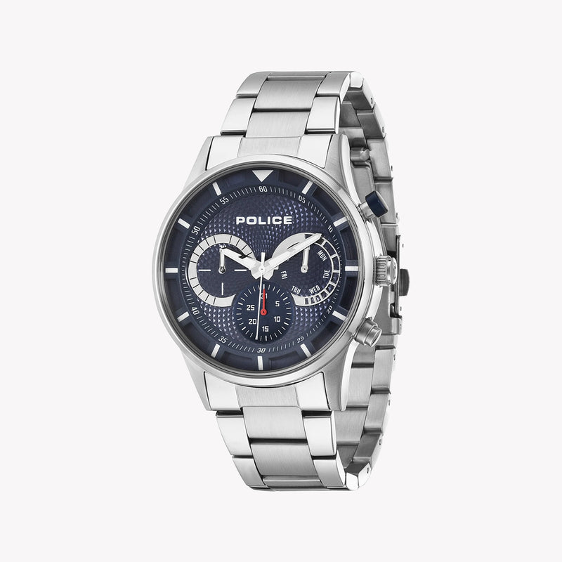 Police Men's Silver Watch, Blue Dial | P14383js03m by i-watch