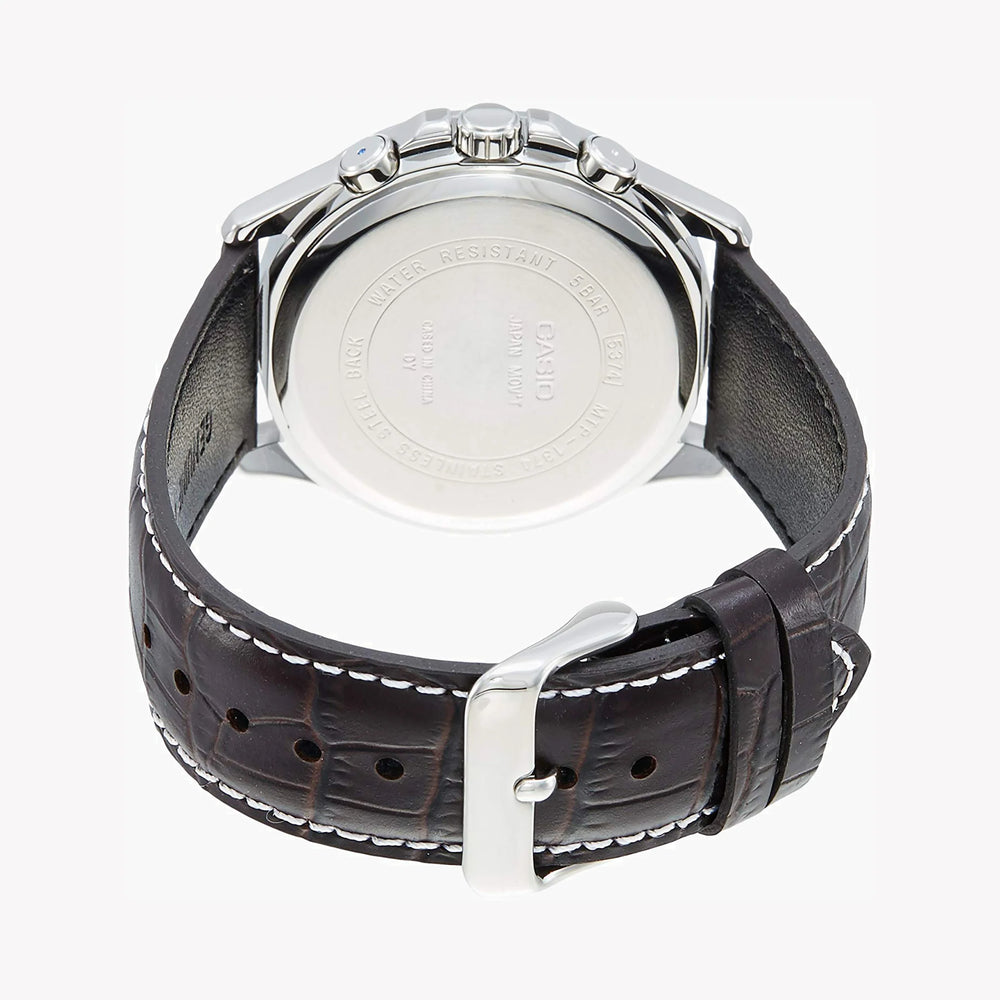 Timeless Elegance Men's Silver Watch, Leather Strap | Mtp-1374l-7a1vdf by i-watch