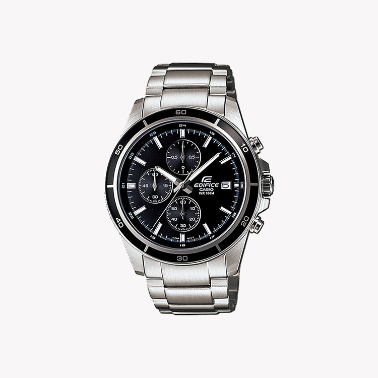 EFR-526D-1AVUEF Men's Silver Stainless Steel Watch, Black Dial | EFR-526D-1AVUEF