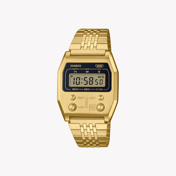 CASIO A1100G-5 STYLISH TIMEPIECE - GOLDEN GLORY DIGITAL WATCH FOR WORK & PLAY