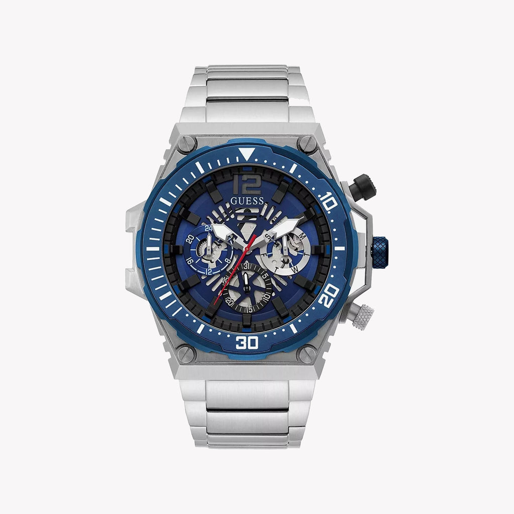 GUESS GW0324G1 BOLD BLUE FLAIR - MEN'S STAINLESS STEEL WATCH WITH STRIKING AESTHETICS