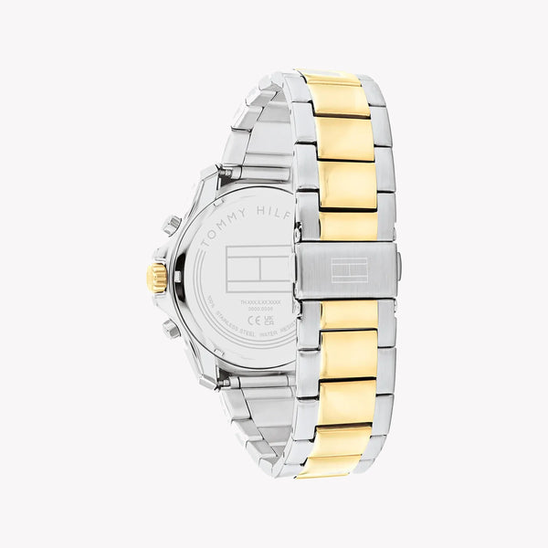Tommy Hilfiger Men's Black Stainless Steel Watch, Silver & Gold Band | 1692184 by i-watch