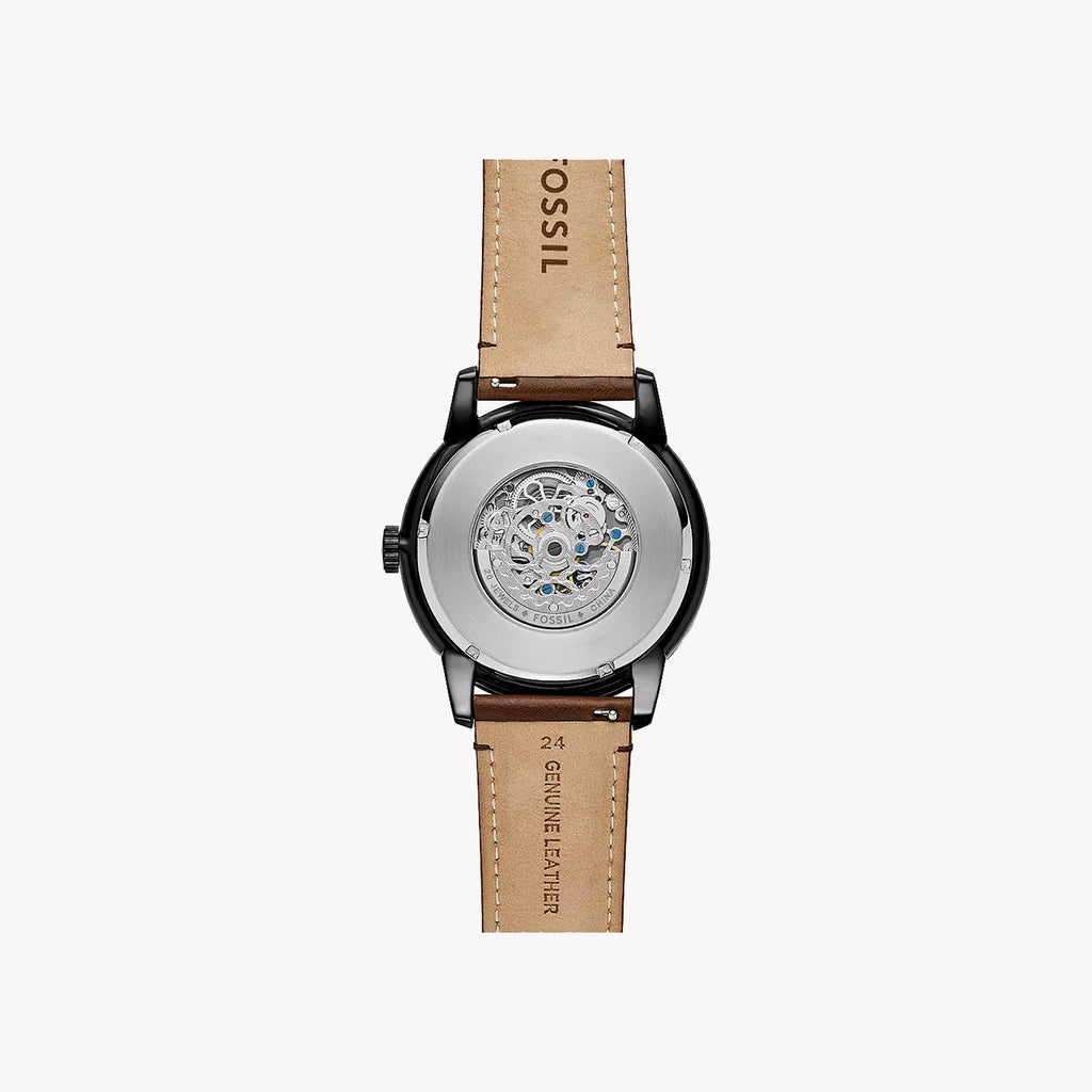 FOSSIL ME3155 TIMELESS ELEGANCE - MEN'S AUTOMATIC STAINLESS STEEL WATCH WITH BROWN LEATHER STRAP-i-Watch-2