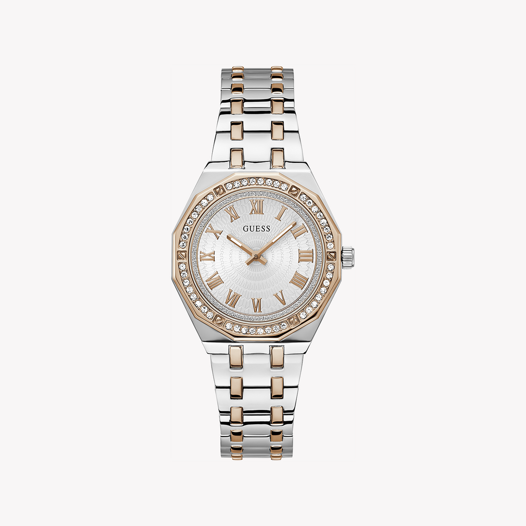 GUESS GW0770L5 - ELEGANTLY SUSTAINABLE - STUNNING SILVER & ROSE GOLD WOMEN'S TIMEPIECE
