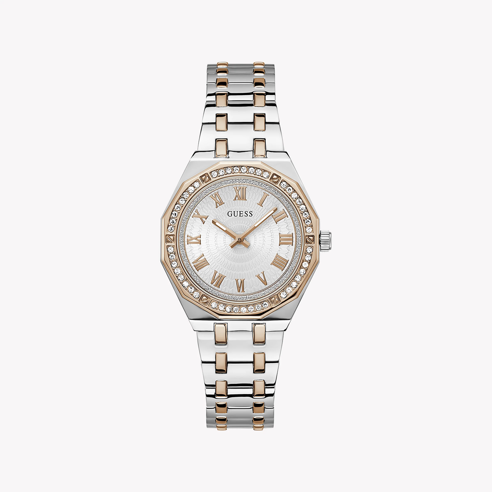 Guess Women's Silver/Rose Gold Watch, White Dial | Gw0770l5 by i-watch