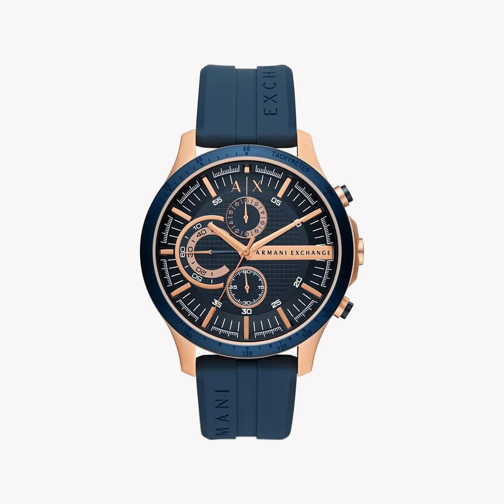 Armani Exchange Men's Rose Gold Watch, Blue Silicone Band | Ax2440 by i-watch