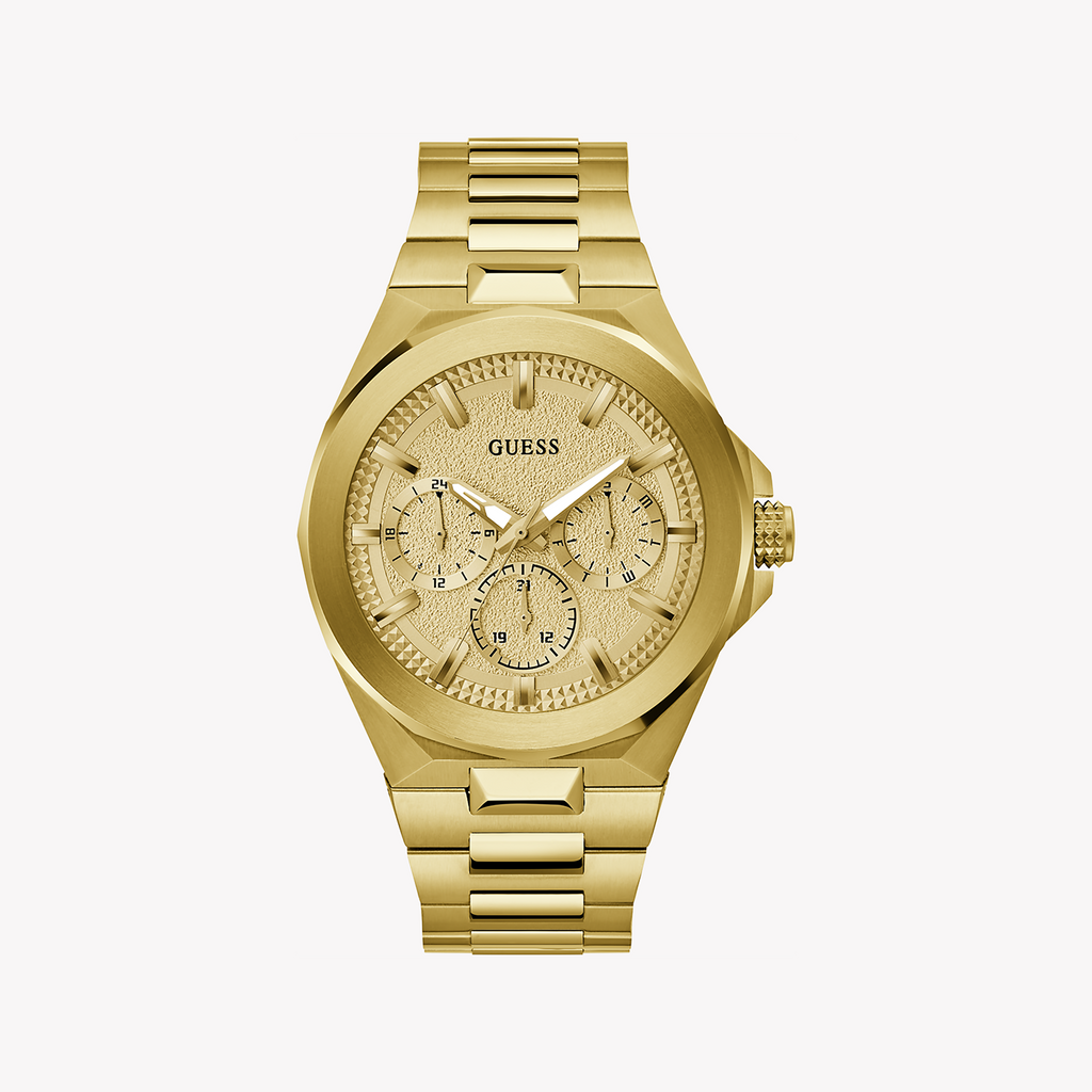 GUESS GW0798G2 - BOLD GOLD REFINED MEN'S WATCH with Recycled Steel & Water Resistance