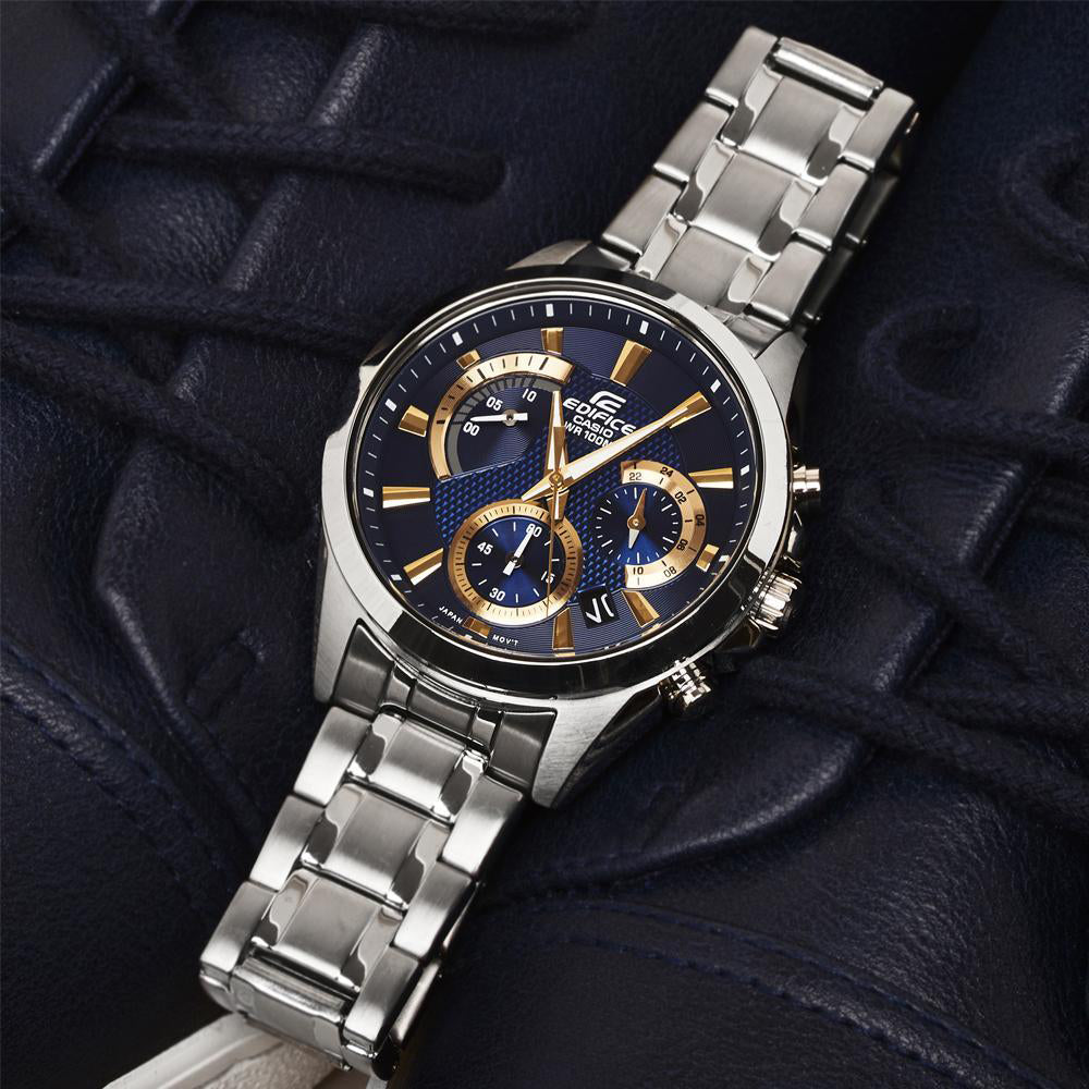 CASIO EDIFICE EFV-580D-2AVUDF - BLUE DIAL MEN'S STAINLESS STEEL WATCH FOR ADVENTURE & ELEGANCE-i-Watch-4