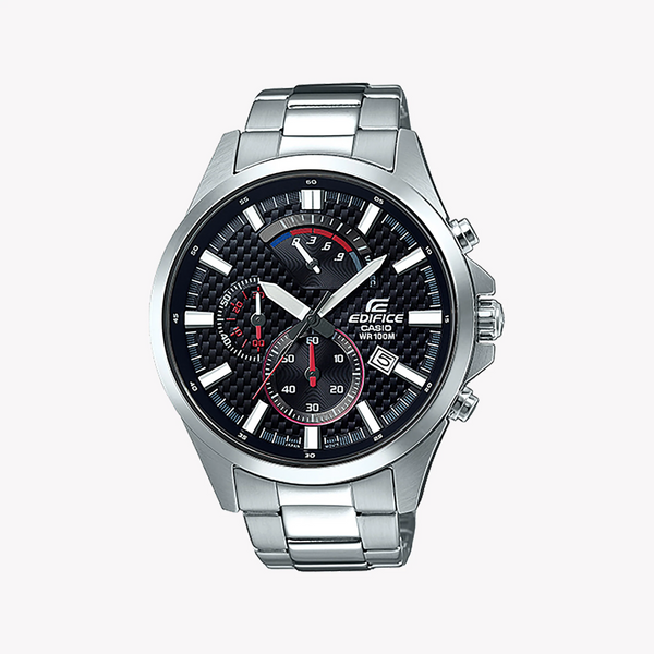 Casio Edifice Efv-530d-1avudf - Striking Elegance Men's Watch With Black Dial And Stainless Steel Band by i-watch