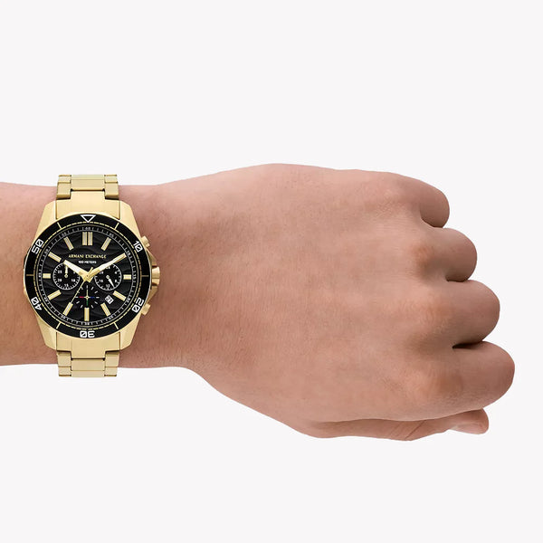 ARMANI EXCHANGE AX1958 - BOLD GOLD MASTERPIECE Men's Watch with Stainless Steel Band and Black Dial-i-Watch-4