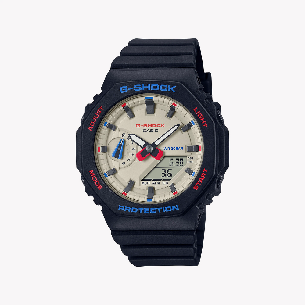 Casio G-Shock Gma-S2100wt-1adr Oak Compact - Elegant Resilience Series Women's Watch With Black Resin BAnd and White Dial by i-watch