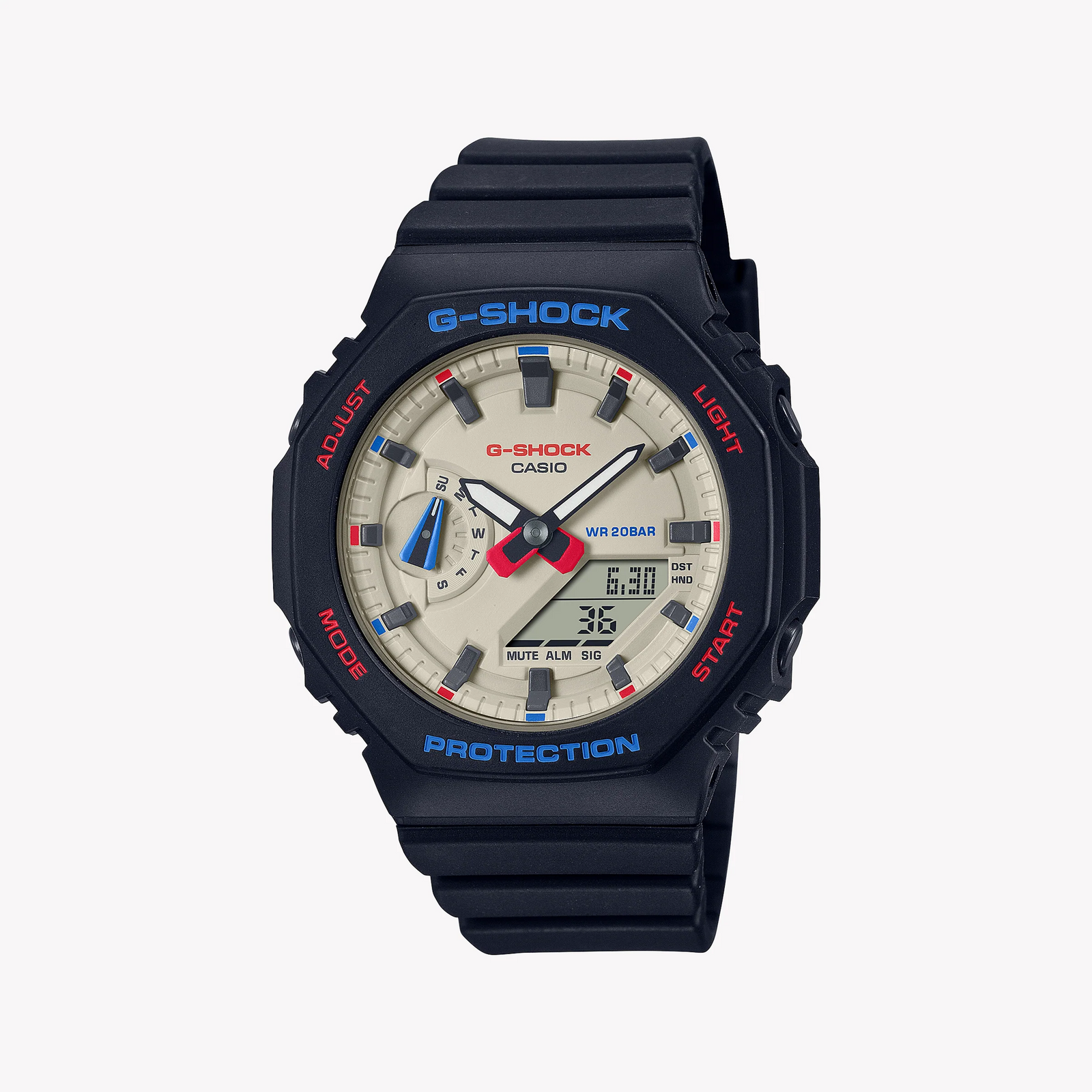 Casio G-Shock Gma-S2100wt-1adr Oak Compact - Elegant Resilience Series Women's Watch With Black Resin BAnd and White Dial by i-watch