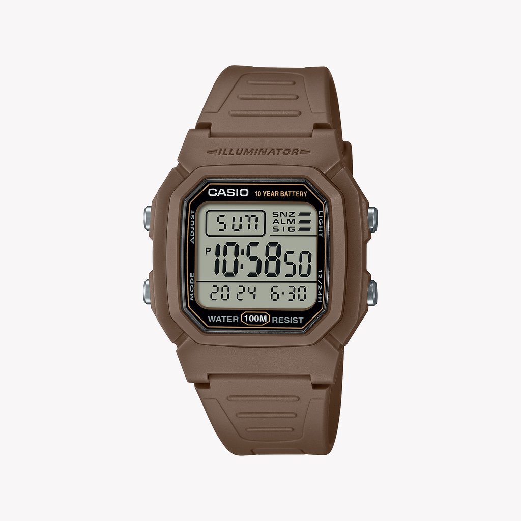 CASIO W-800H-5AVES SPORTY RELIABILITY - BROWN RESIN DIGITAL WATCH FOR ACTIVE LIFESTYLES