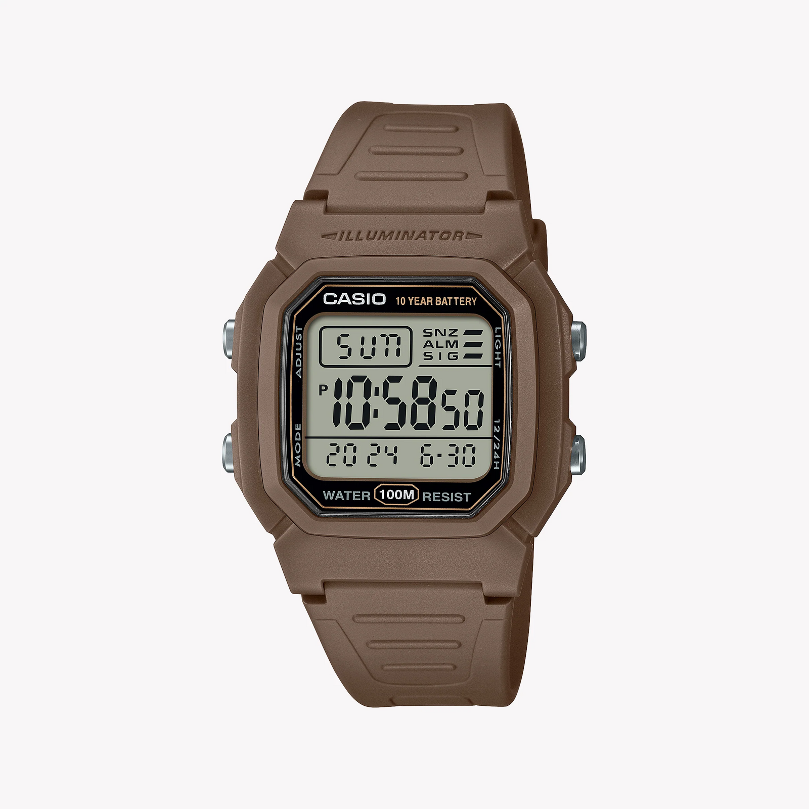 CASIO W-800H-5AVES SPORTY RELIABILITY - BROWN RESIN DIGITAL WATCH FOR ACTIVE LIFESTYLES