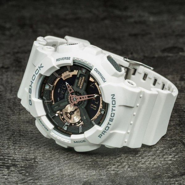 Casio G-Shock Ga-110rg-7adr - Bold Resilience In White & Rose Gold Men's Watch by i-watch