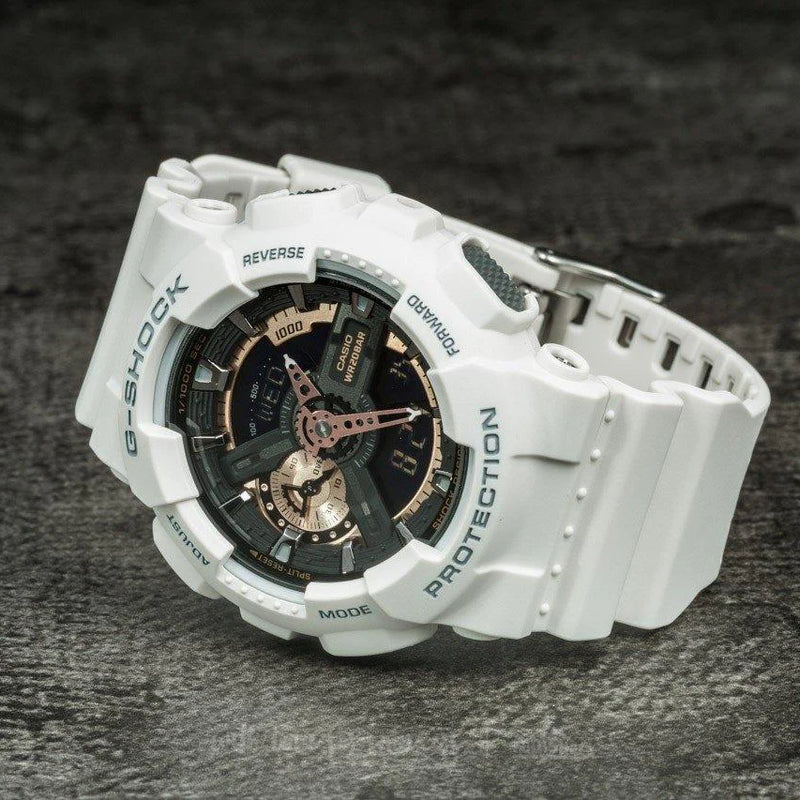 Casio G-Shock Ga-110rg-7adr - Bold Resilience In White & Rose Gold Men's Watch by i-watch