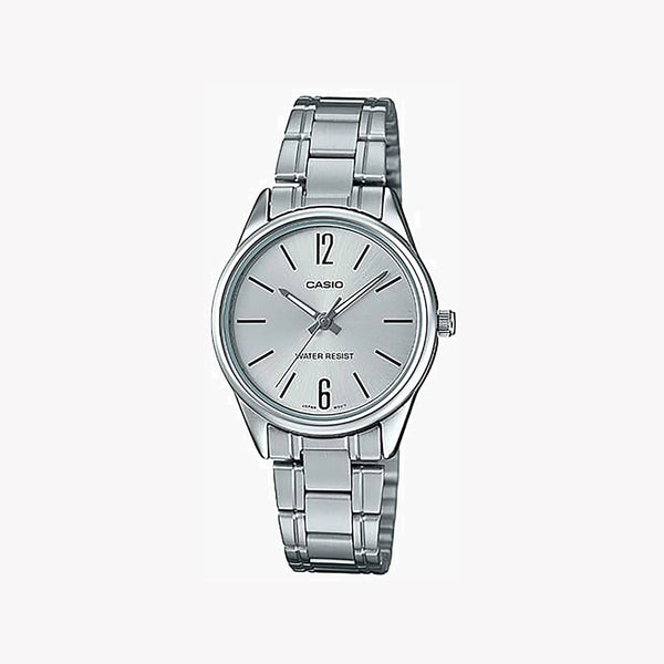 CASIO Women's Watch with Silver Stainless Steel Case and Silver Stainless Steel Band