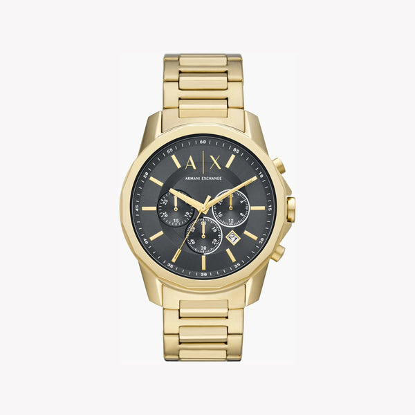 Armani Exchange Men's Gold Watch, Black Dial | Ax1721