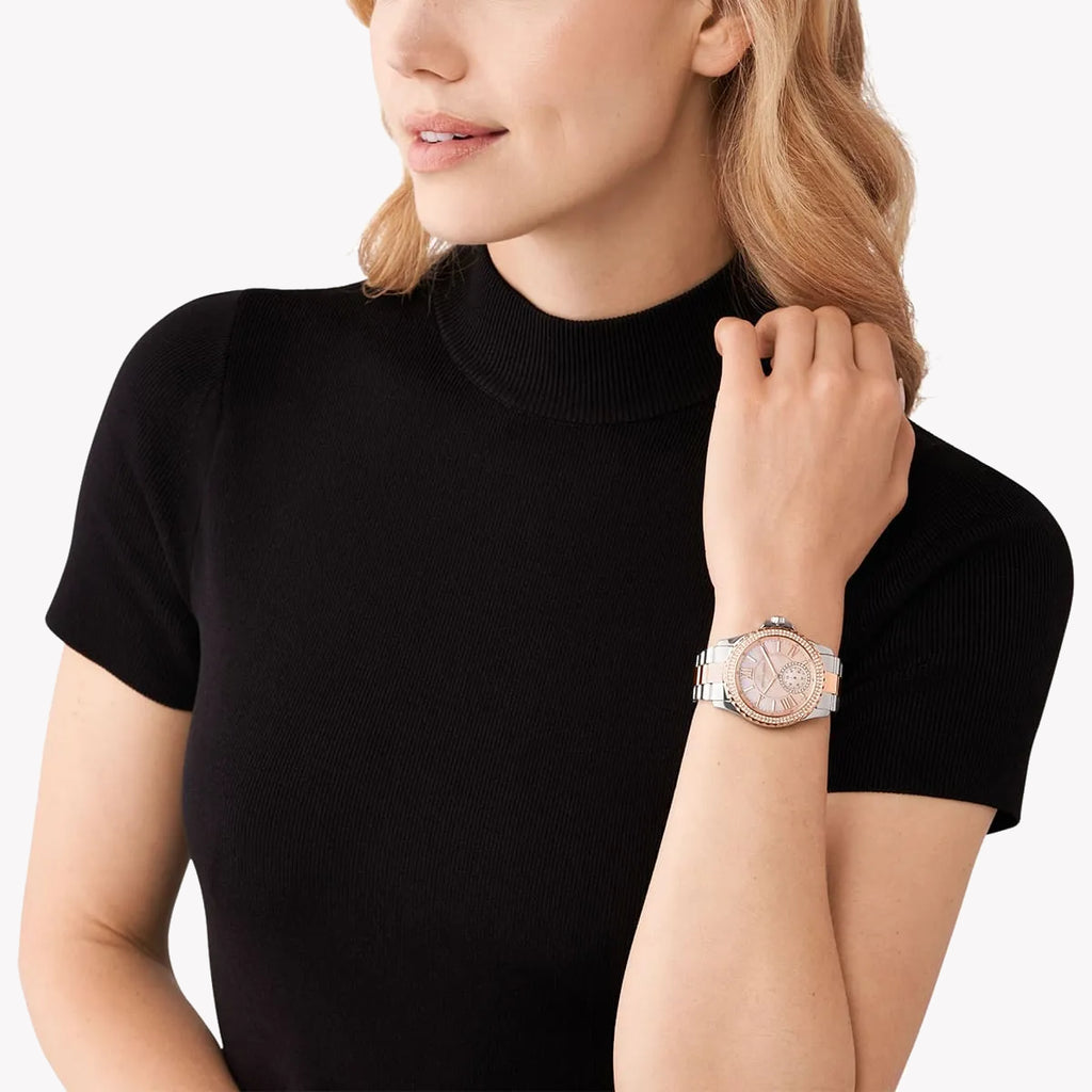 MICHAEL KORS MK7402 ELEGANT TIMEPIECE - ROSE GOLD & SILVER STAINLESS STEEL WOMEN'S WATCH-i-Watch-4