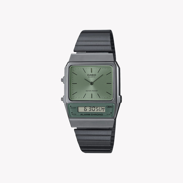 CASIO AQ-800ECGG-3A DYNAMIC ADVENTURER - SPORTY STYLISH WATCH WITH VIBRANT GREEN DIAL & ANALOG-DIGITAL DISPLAY