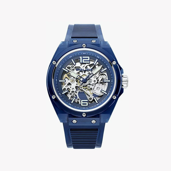Police Men's Blue Rubber Watch, Silver Dial | P15924jpbl48p by i-watch