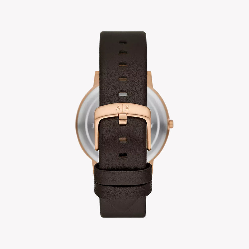A|X Armani Exchange Men's Brown Leather Watch, Gold | Ax2873 by i-watch
