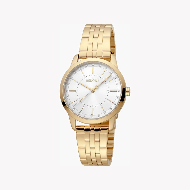 Esprit Women's Gold Stainless Steel Watch, Silver Dial | Es1l067m0065 by i-watch