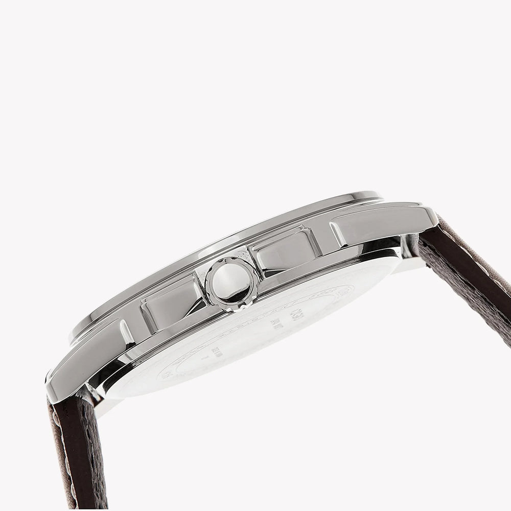 Casio Men's Silver Stainless Steel, Brown Leather | Mtp-1314l-7a by i-watch