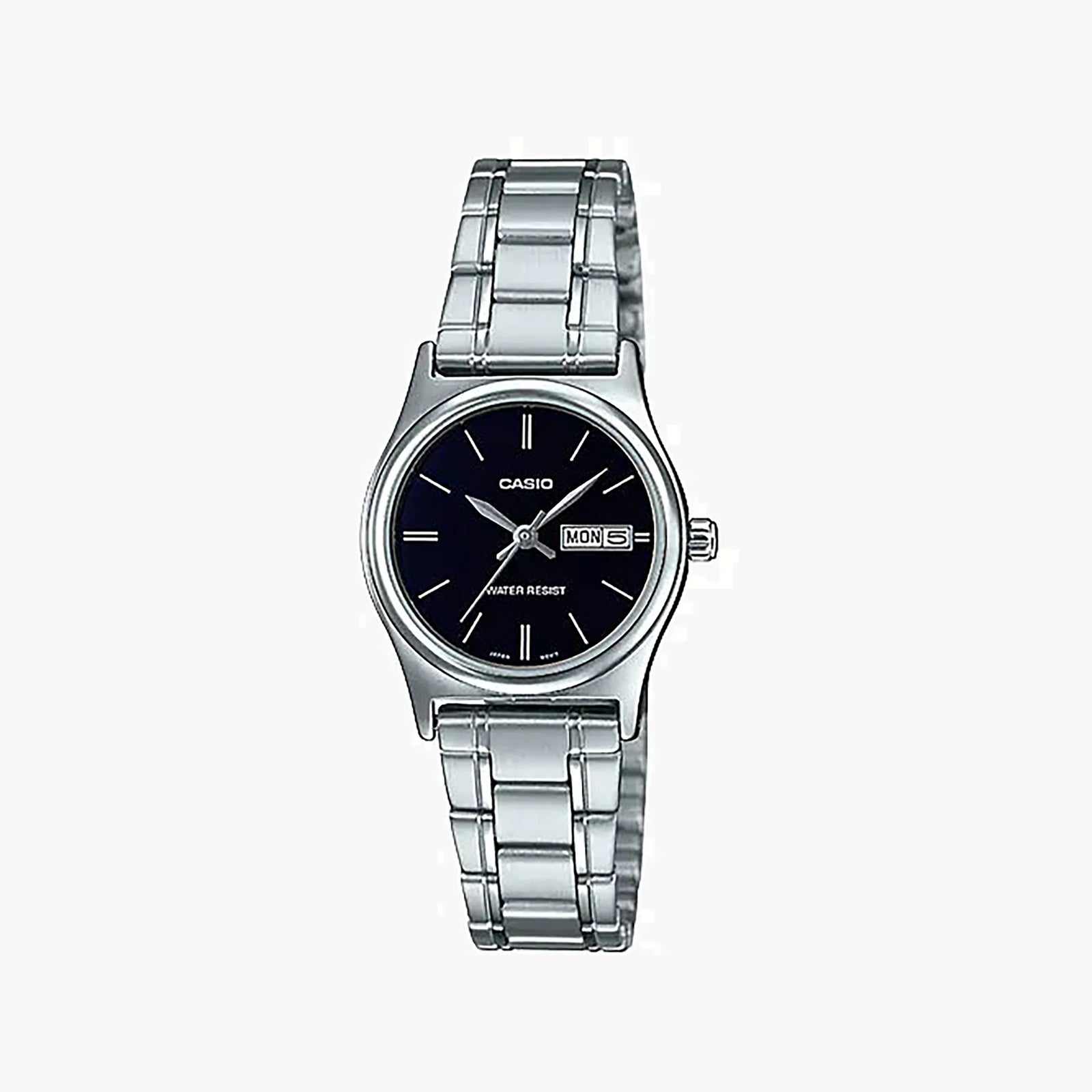 Casio Women's Silver Stainless Steel Watch, Black Dial | Ltp-V006d-1b2udf by i-watch