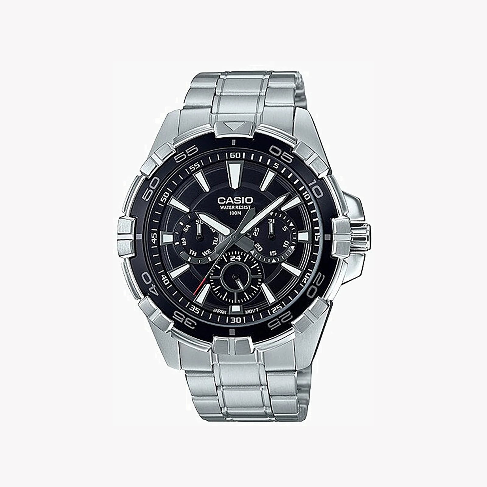 Casio Mtd-1069d-1a2vdf - Sporty Elegance Men's Watch With Stainless Steel Band by i-watch
