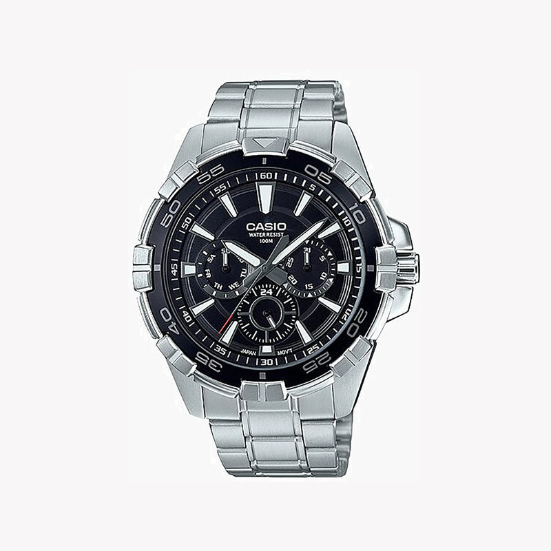 Casio Mtd-1069d-1a2vdf - Sporty Elegance Men's Watch With Stainless Steel Band by i-watch