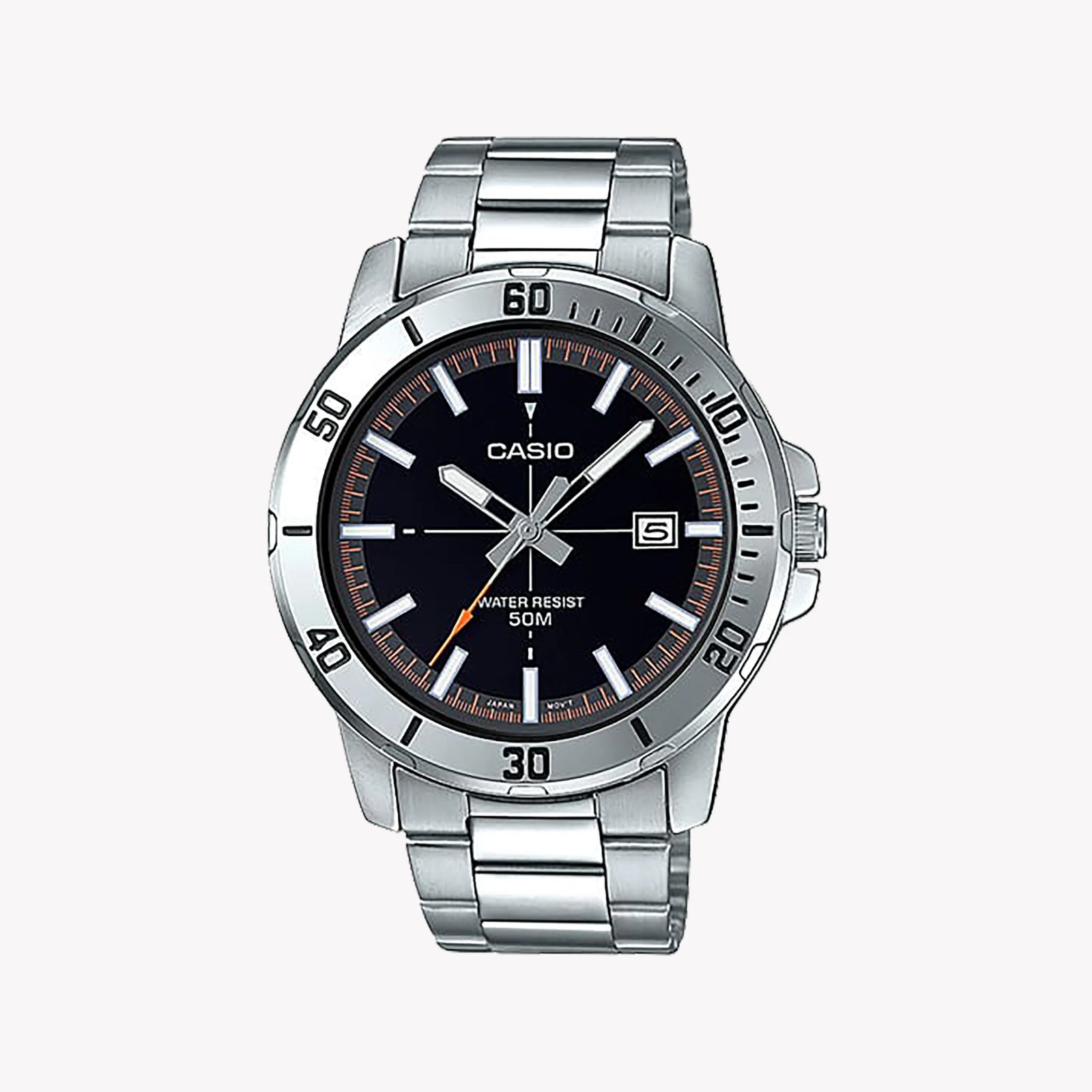 Timeless Elegance Men's Silver Stainless Steel Watch, Silver Dial | Mtp-Vd01d-1e2vudf by i-watch