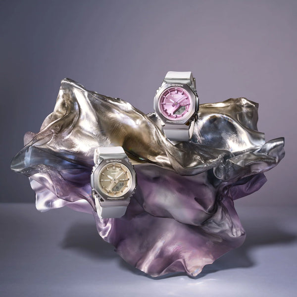 Casio Women's Silver Resin, Gold Dial | Gm-S2110-7a9er