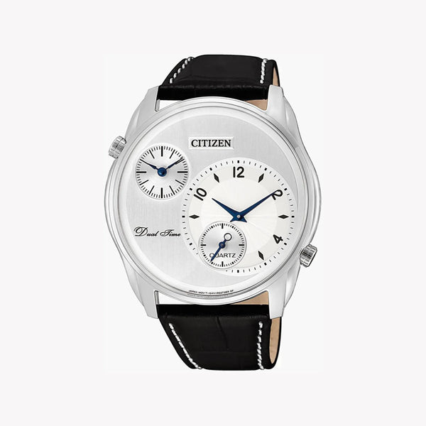 Citizen Ao3030-24a Men's Dual Time Classic - Elegant Stainless Steel & Leather Watch by i-watch