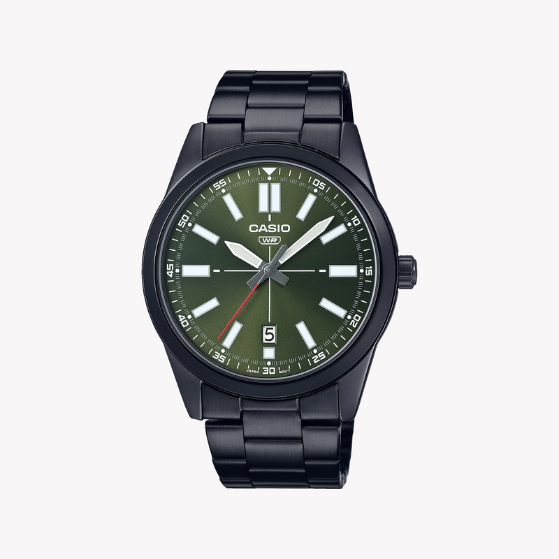 Casio Men's Stainless Steel, Green Dial | Mtp-Vd02b-3eudf by i-watch