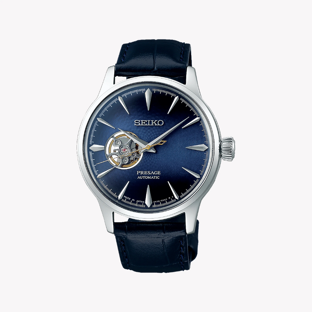 Seiko Men's Silver Watch, Dark Blue Dial | Ssa405j1 by i-watch