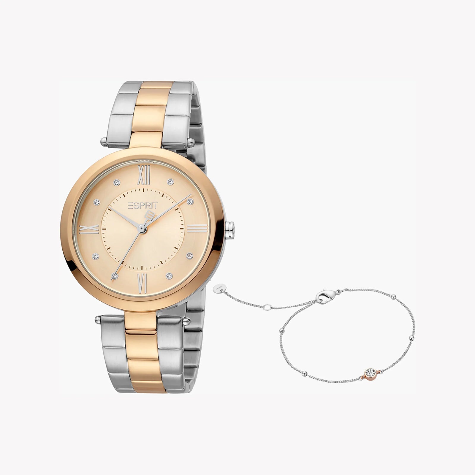 Esprit Women's Silver & Rose Gold Watch, Rose Gold Dial | Es1l213m0115 by i-watch